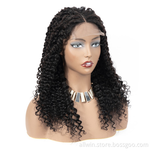 Wholesale Curly Brazilian Human Hair Wig Unprocessed Natural Curly Virgin Hair 4*4 Lace Closure Wig Vendor